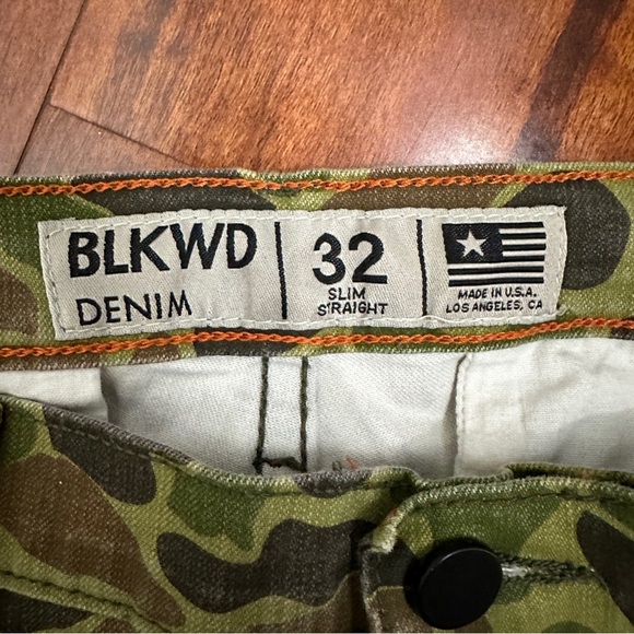 BLKWD Denim Camo Shorts Size 32 Slim Straight - Picture 4 of 6
